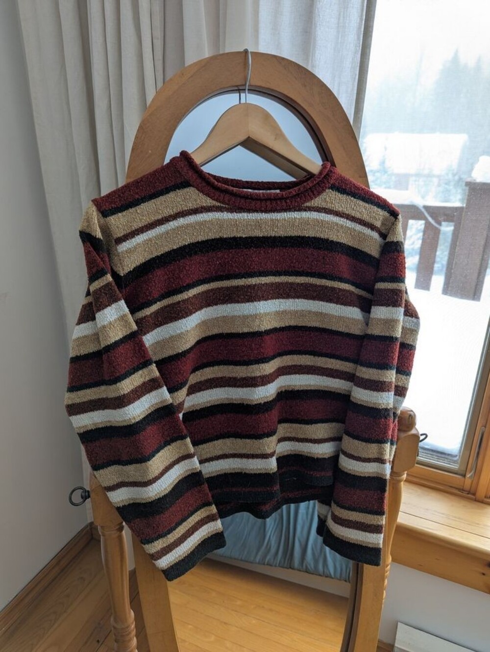 🌞 Vintage - Brown & Orange Striped Sweater
